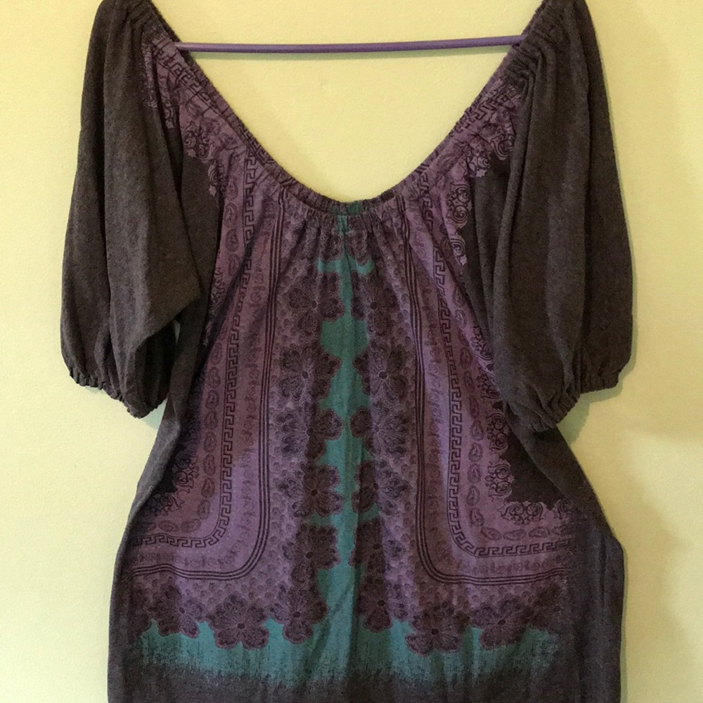 3/4 Sleeve Floral Tunic